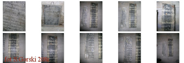 Drewniane tablice w krypcie odnalezione w 2008r. S.G.